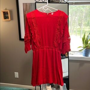 Elegant Red Lace Dress